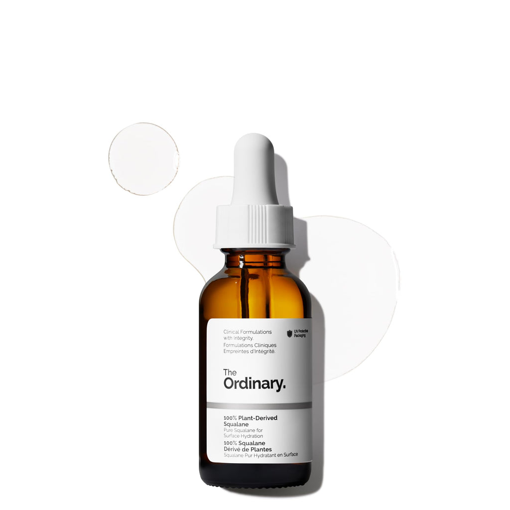 The Ordinary 100% Plant-Derived Squalane, for Skin and Hair, Lightweight Hydration, and Moisture Barrier Support, 1 Fl Oz - FENGGESTORE20