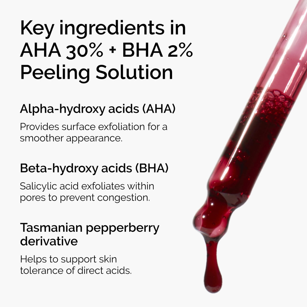 The Ordinary AHA 30% + BHA 2% Peeling Solution, Advanced Exfoliating Peel for Brighter Skin, 1 Fl Oz - FENGGESTORE20