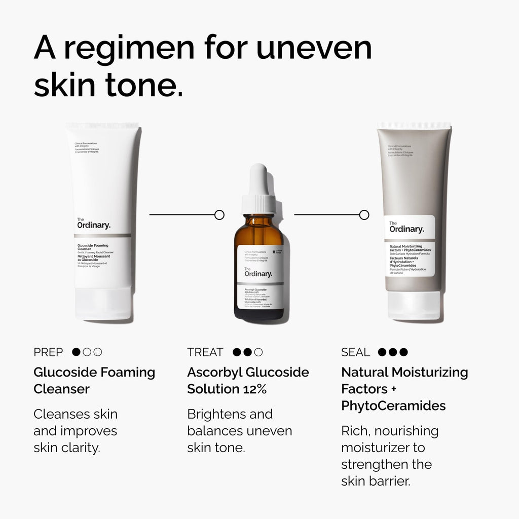 The Ordinary Ascorbyl Glucoside Solution 12%, Vitamin C Serum for Even Skin Tone and Antioxidant Protection, 1 Fl Oz - FENGGESTORE20