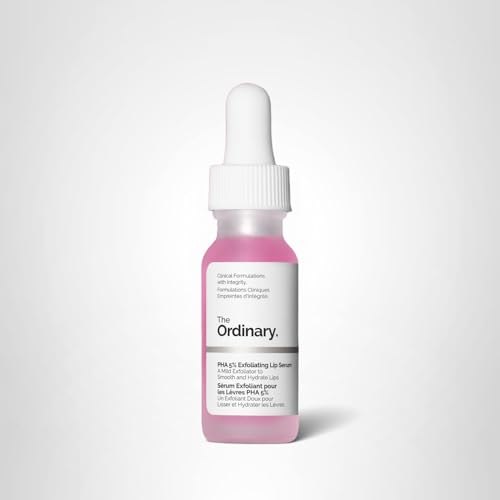 The Ordinary PHA 5% Exfoliating Lip Serum, Hydrating Overnight Lip Exfoliator Treatment, 0.5 Fl Oz - FENGGESTORE20