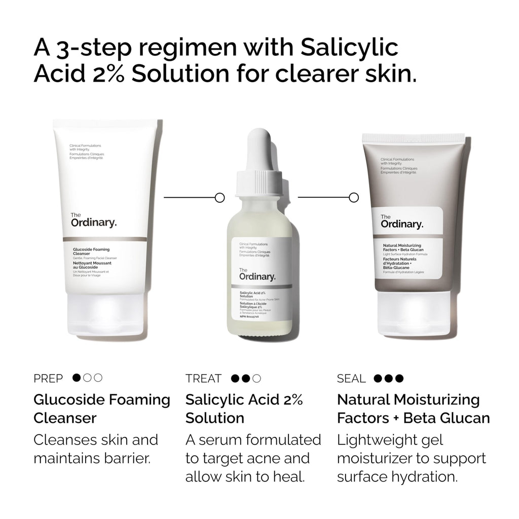 The Ordinary The Acne Set, 3-Step Skin Regimen with Glucoside Foaming Cleanser, Salicylic Acid 2% Solution - FENGGESTORE20