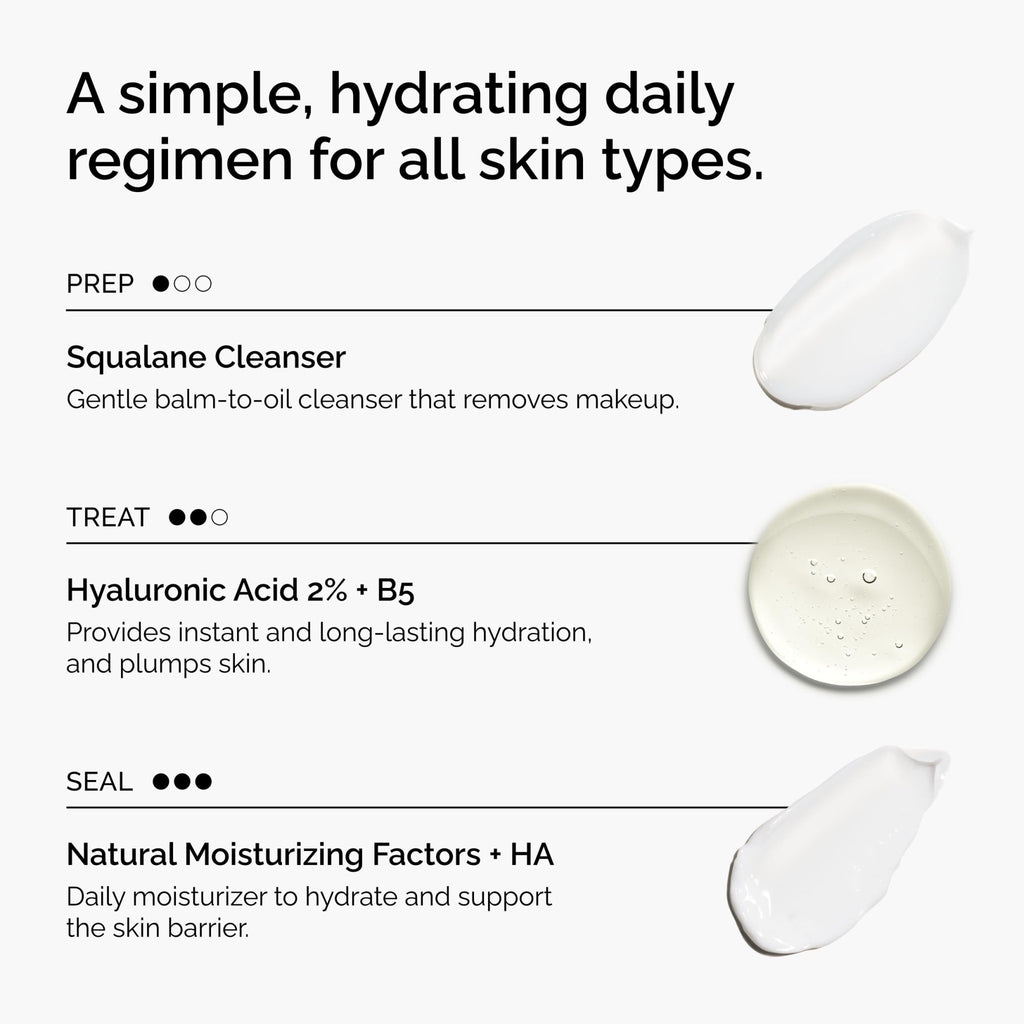 The Ordinary The Daily Set, Daily Skincare Routine with Squalane Cleanser, Hyaluronic Acid 2% + B5, and Natural Moisturizing Factors + HA | Skin Care Set - FENGGESTORE20