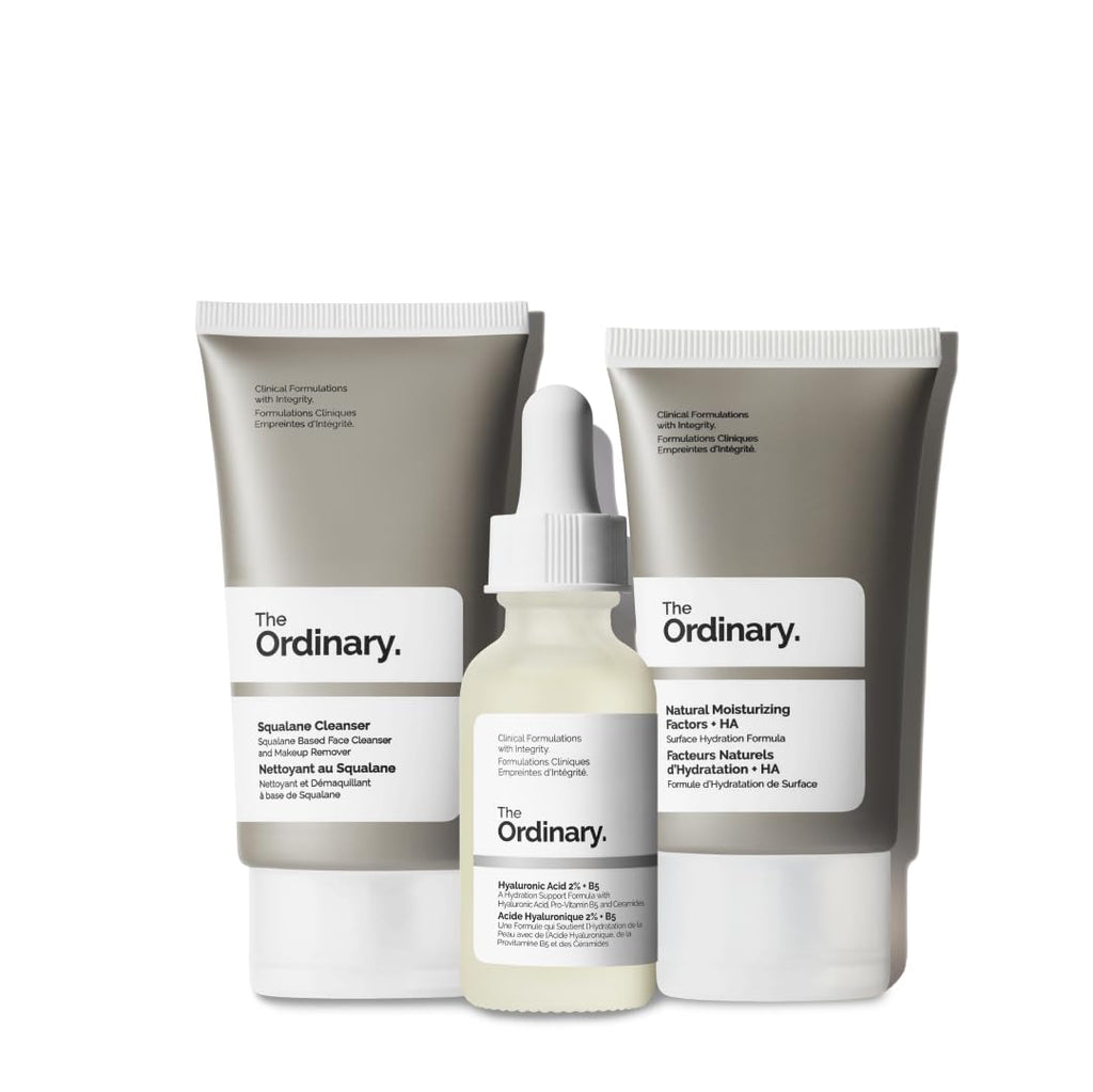 The Ordinary The Daily Set, Daily Skincare Routine with Squalane Cleanser, Hyaluronic Acid 2% + B5, and Natural Moisturizing Factors + HA | Skin Care Set - FENGGESTORE20