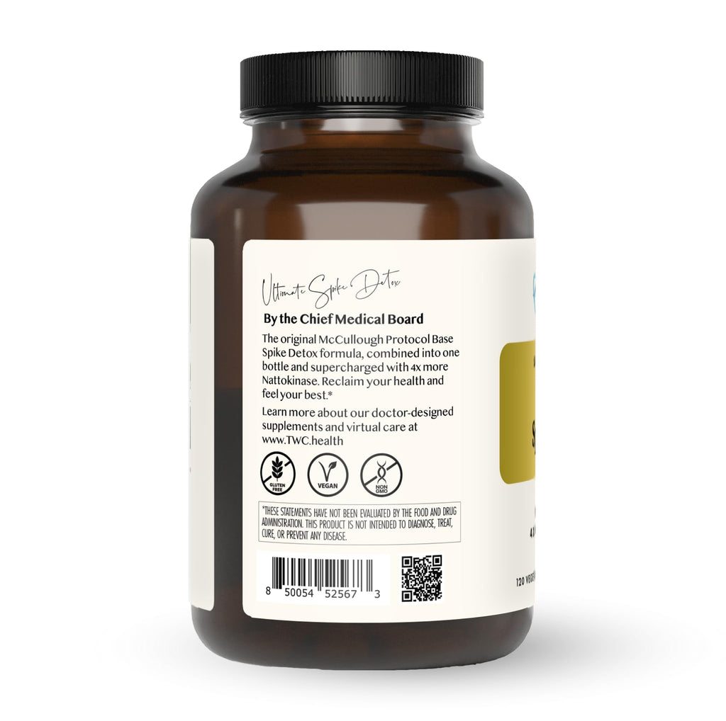 The Wellness Company Ultimate Spike Detox – Dr. McCullough Designed - 3-in-1 Nattokinase, Turmeric, & Bromelain Extra Strength | 120ct (1 Month Supply) - FENGGESTORE20