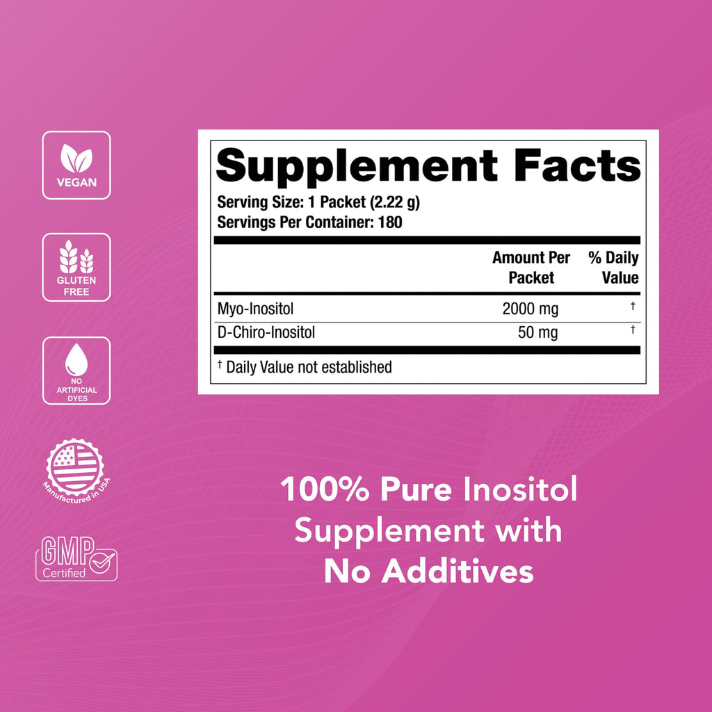 Theralogix Ovasitol Inositol Powder Packets - 90-Day Supply - Myo-Inositol & D-Chiro Inositol for Hormone Balance & Ovarian Function Support - FENGGESTORE20