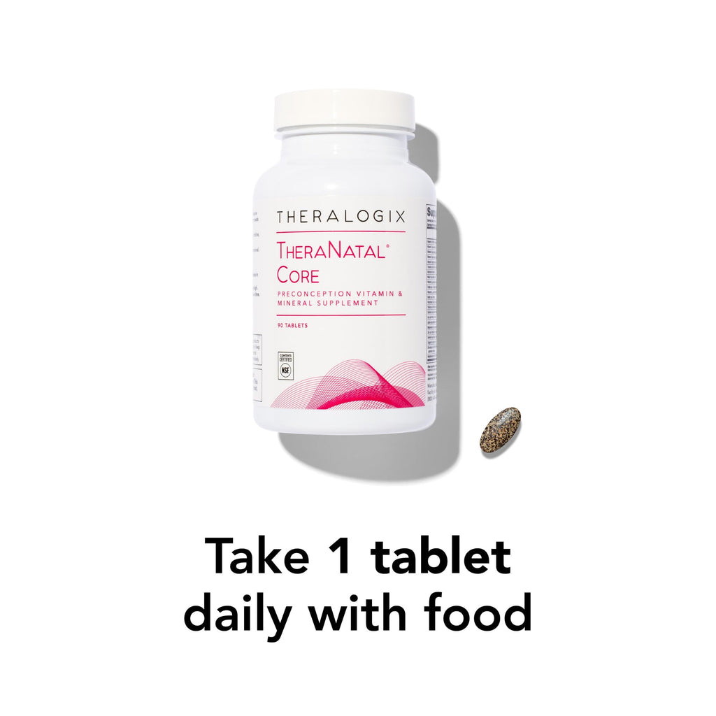 Theralogix TheraNatal Core Preconception Vitamin Supplement - 90-Day Supply - Prenatal Vitamins & Fertility Supplement for Women with Folate, Vitamin D3 - FENGGESTORE20