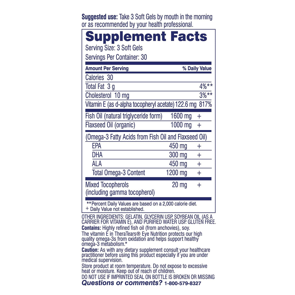 TheraTears Omega 3 Supplement, 1200mg, 90 ct (Pack of 1) - FENGGESTORE20