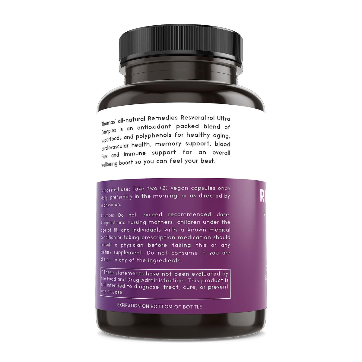 Thomas' all-natural Remedies Resveratrol 1600mg Organic Trans-Resveratrol Antioxidant Supplement with Organic Grape Seed Extract and Quercetin - FENGGESTORE20