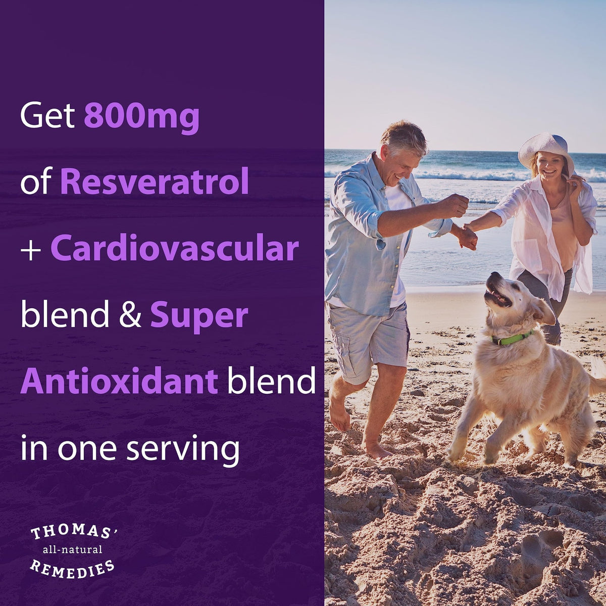 Thomas' all-natural Remedies Resveratrol 1600mg Organic Trans-Resveratrol Antioxidant Supplement with Organic Grape Seed Extract and Quercetin - FENGGESTORE20