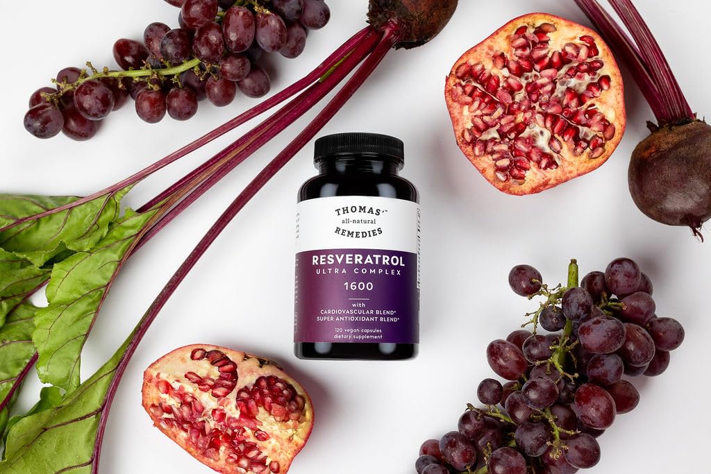 Thomas' all-natural Remedies Resveratrol 1600mg Organic Trans-Resveratrol Antioxidant Supplement with Organic Grape Seed Extract and Quercetin - FENGGESTORE20