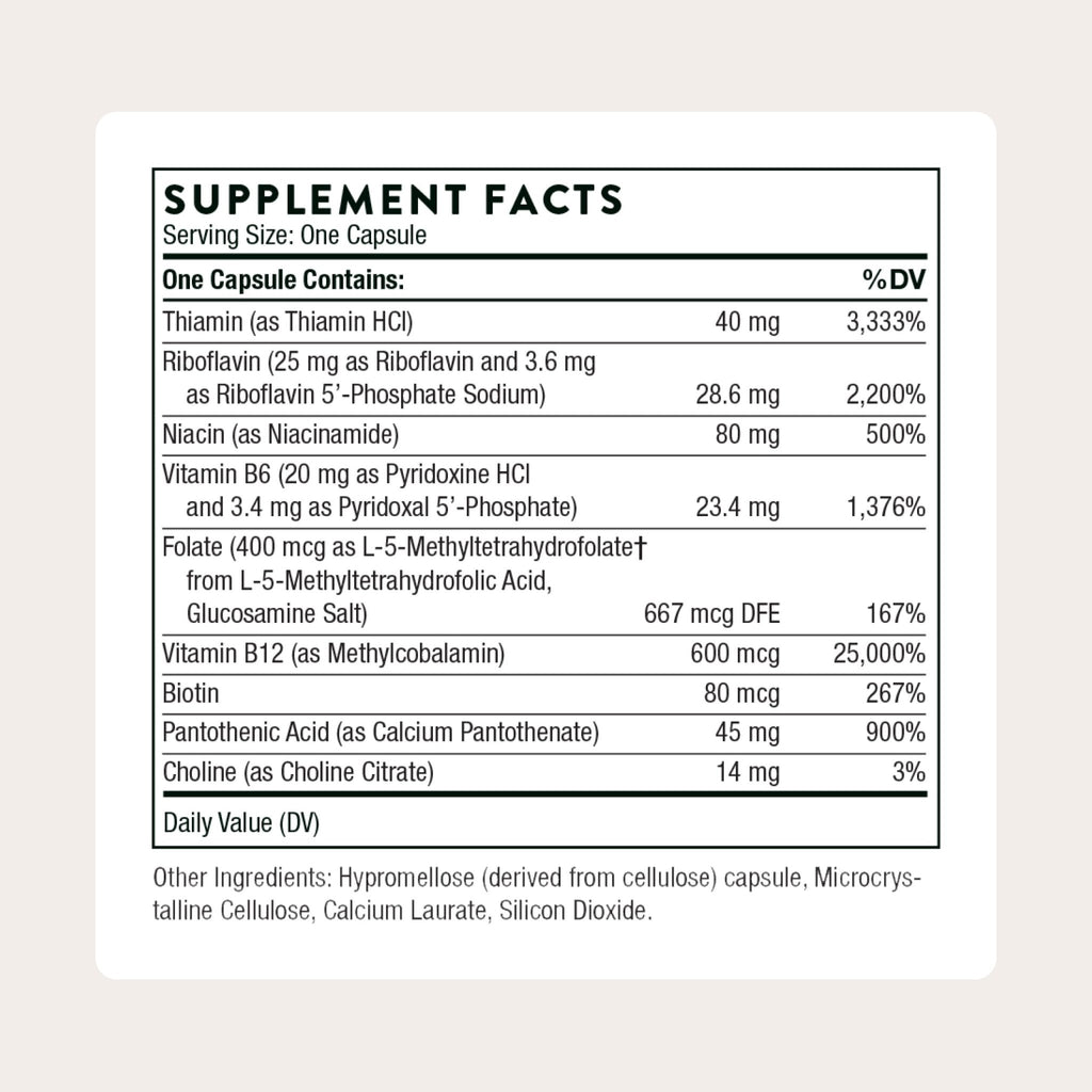 THORNE - B-Complex #12 - Vitamin B Complex with Choline Supplement - Supports Cellular Energy Production & a Healthy Nervous System* - Third-Party Certified - FENGGESTORE20