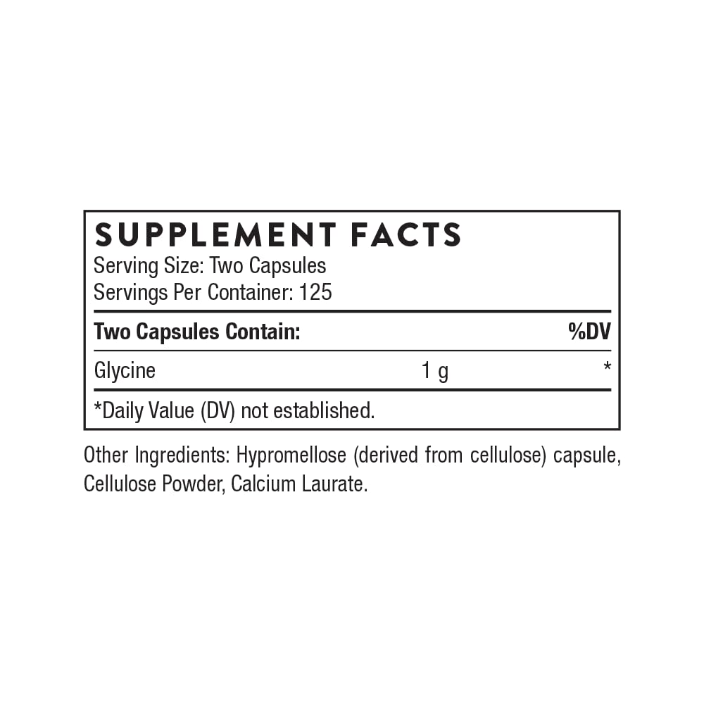 THORNE - Glycine - Supports Relaxation, Stress Management, Detoxification & Healthy Muscle Function* - Amino Acid Supplement - Third-Party Certified - Gluten, Dairy & Soy-Free - 250 Capsules - FENGGESTORE20