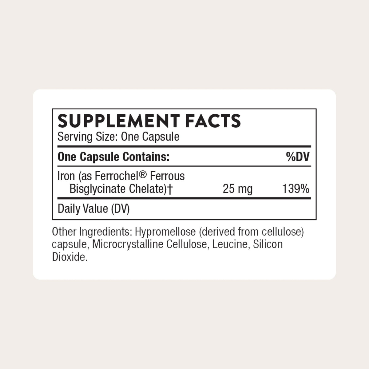 THORNE - Iron Bisglycinate - 25 mg Iron Supplement for Enhanced Absorption Without Gastrointestinal Side Effects - FENGGESTORE20