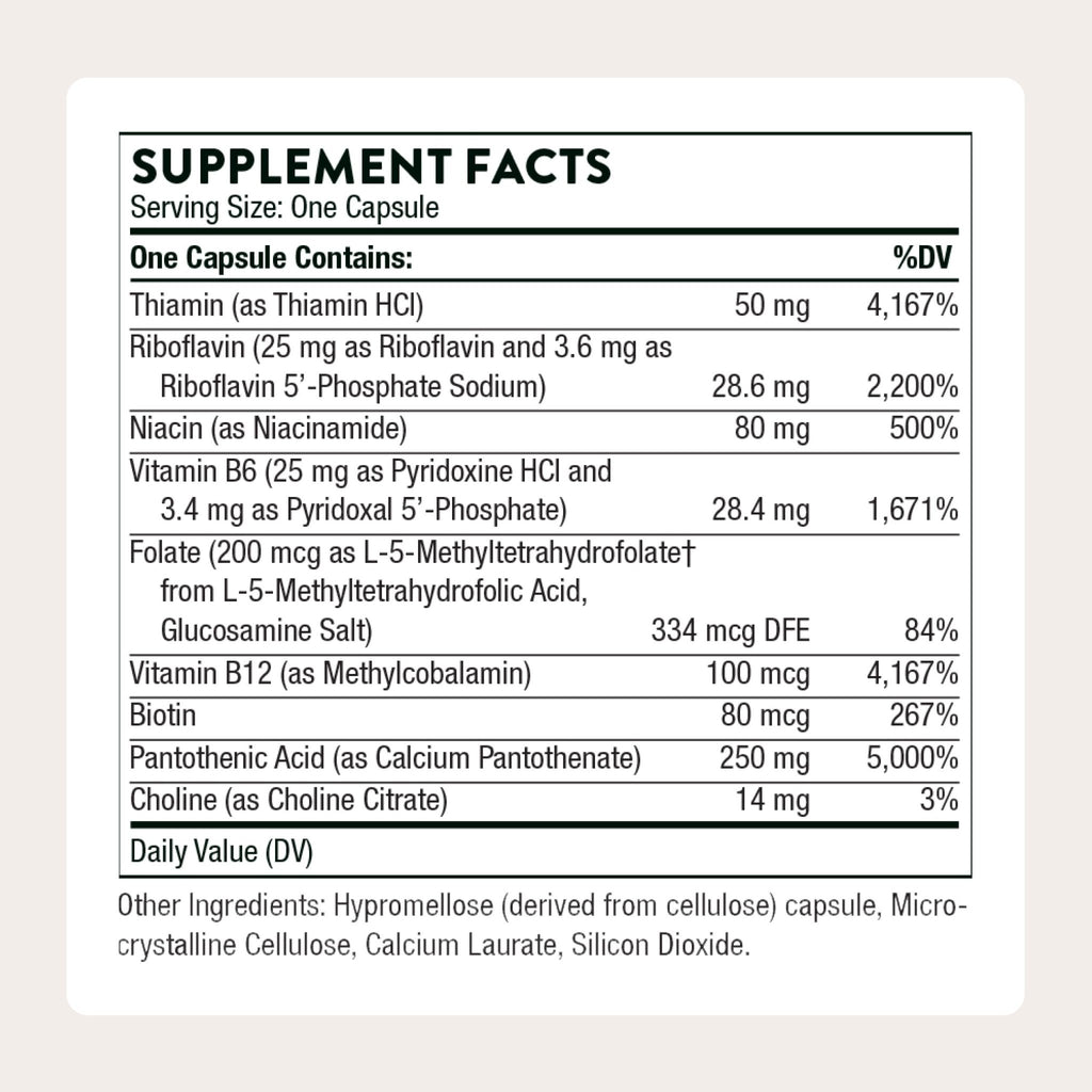 THORNE - Stress B-Complex - Vitamins B2, B6, B12 & Folate in Highly-Absorbable and Active Forms - Extra Vitamin B5 for Adrenal Support - FENGGESTORE20