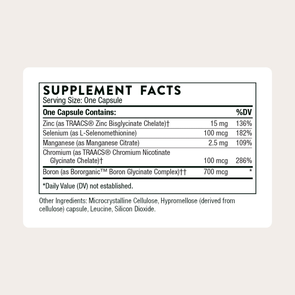 THORNE - Trace Minerals - Optimally Absorbed, Chelated Mineral Supplement with Zinc, Boron, Selenium, Chromium & Manganese - Third-Party Certified - FENGGESTORE20