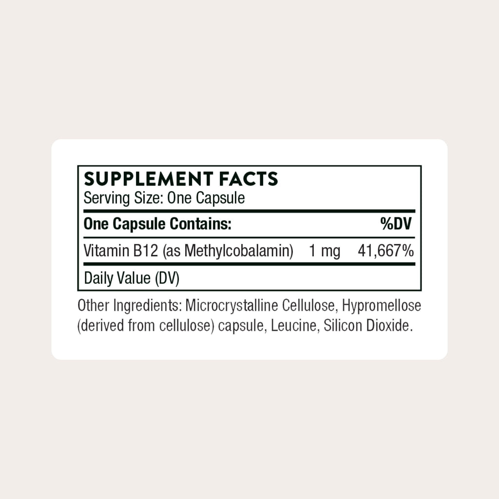THORNE - Vitamin B12 - as Methylcobalamin - Supports Heart & Nerve Health, Blood Cell Function, Restful Sleep & Methylation* - Third-Party Certified - FENGGESTORE20