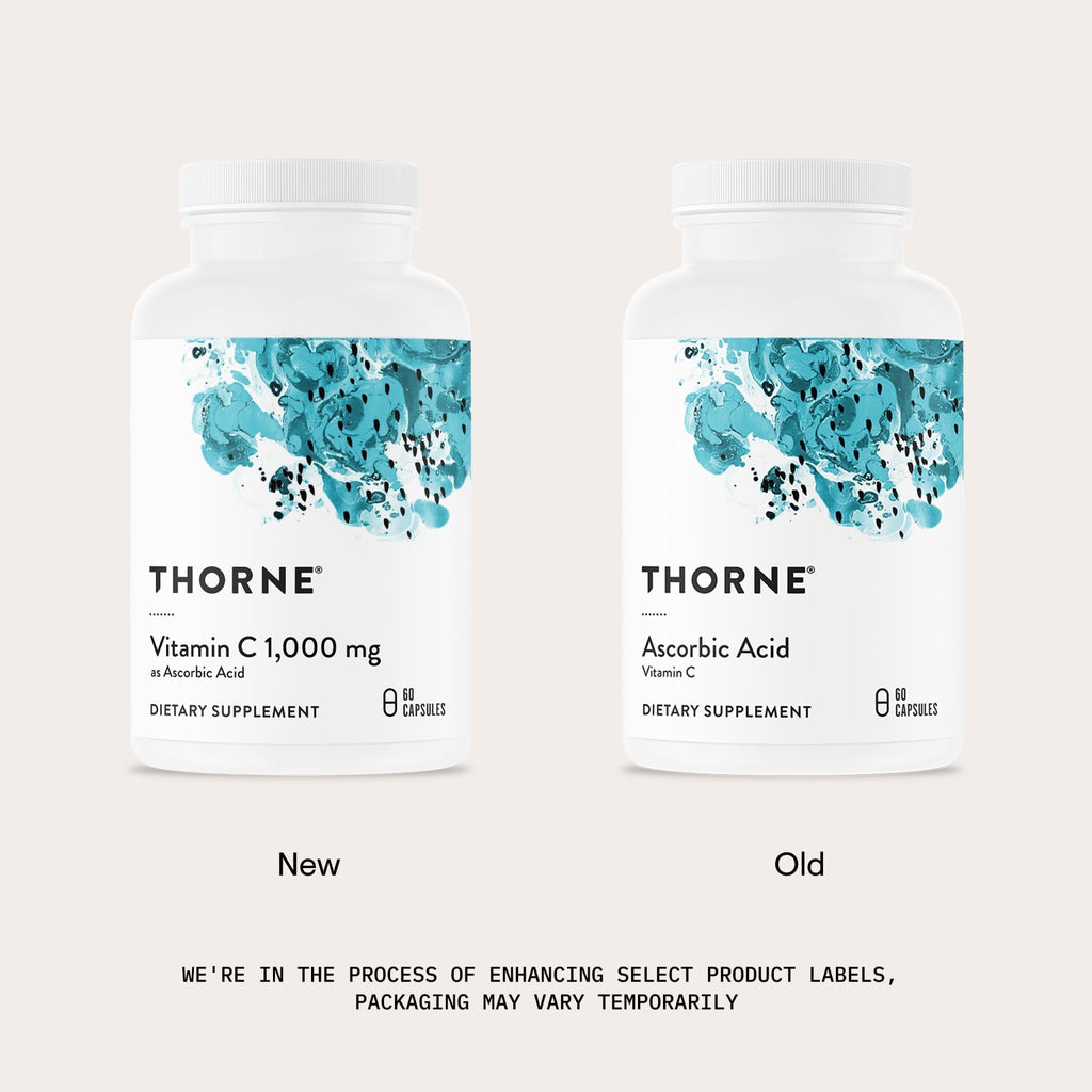 THORNE - Vitamin C 1,000 mg Supplement - Supports Healthy Immune Function & Collagen Formation - Provides Antioxidant Benefits* - Third-Party Certified - Gluten, Dairy & Soy-Free - 60 Capsules - FENGGESTORE20