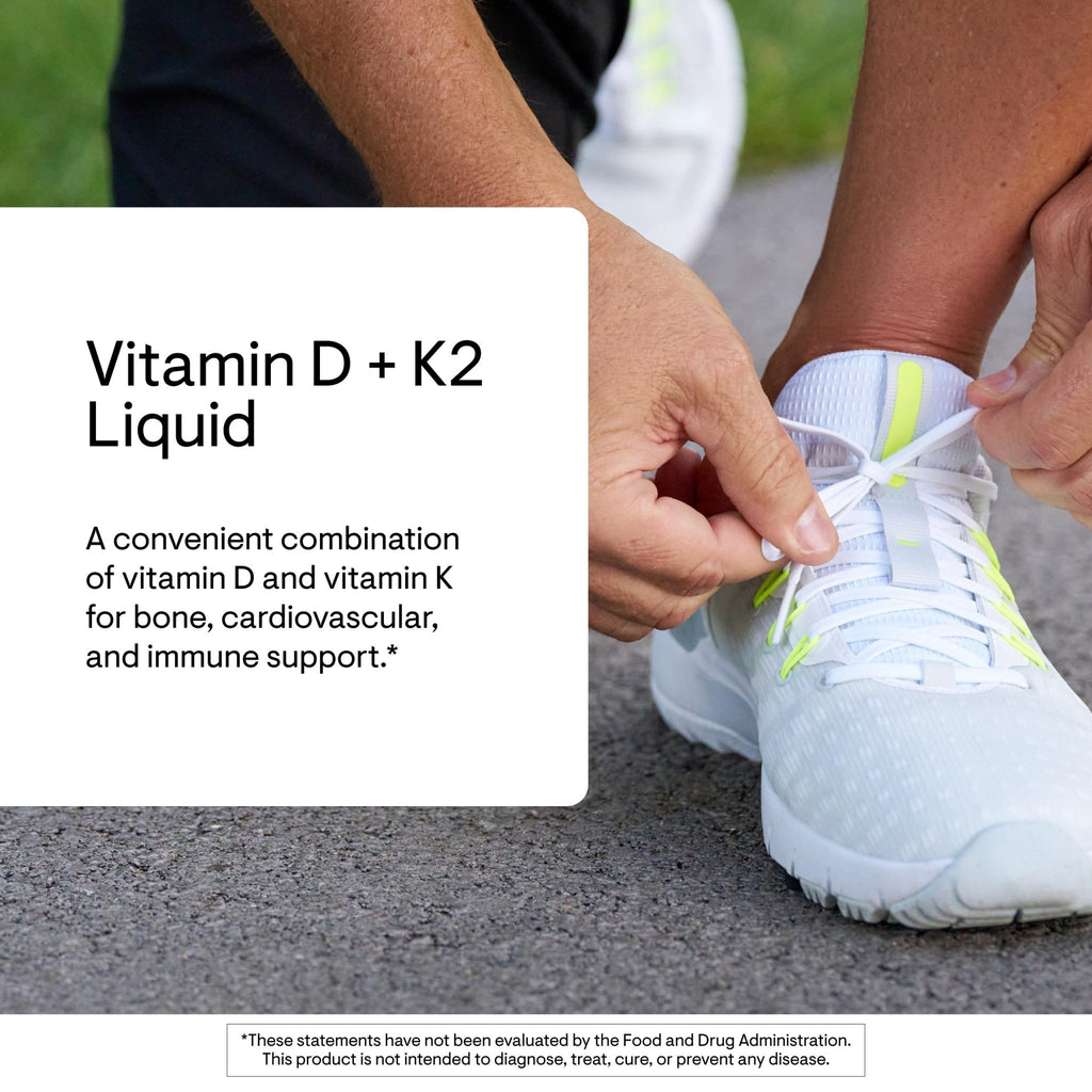 THORNE - Vitamin D + K2 Liquid with a Metered Dispenser - Vitamins D3 & K2 to Support Healthy Bones & Muscles* - 1 Fl Oz (30 ml) - 600 Servings - FENGGESTORE20