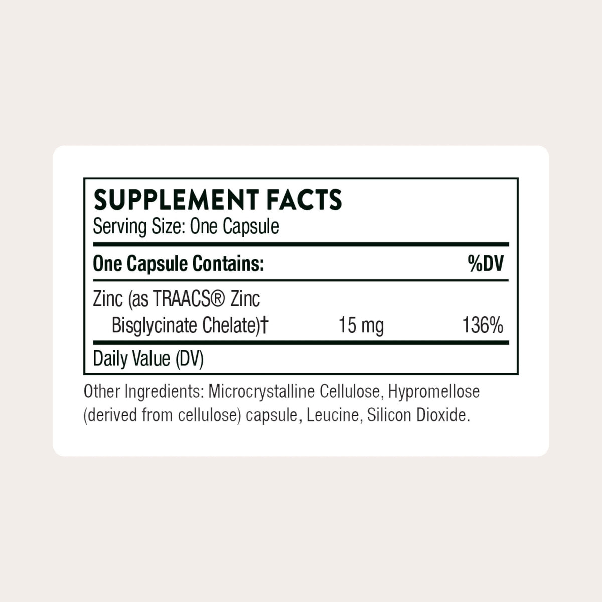 THORNE - Zinc Bisglycinate 15 mg - Highly Absorbable Zinc Supplement - Supports Immune System, Eye, Skin & Reproductive Health* - Third-Party Certified - Gluten, Dairy & Soy-Free - 60 Capsules - FENGGESTORE20