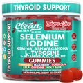 ThyroGlow Thyroid Support Gummies Selenium Iodine KSM 66 Ashwagandha L Tyrosine Vitamin D, C, B12, B6 Turmeric Blueberry Holy - FENGGESTORE20