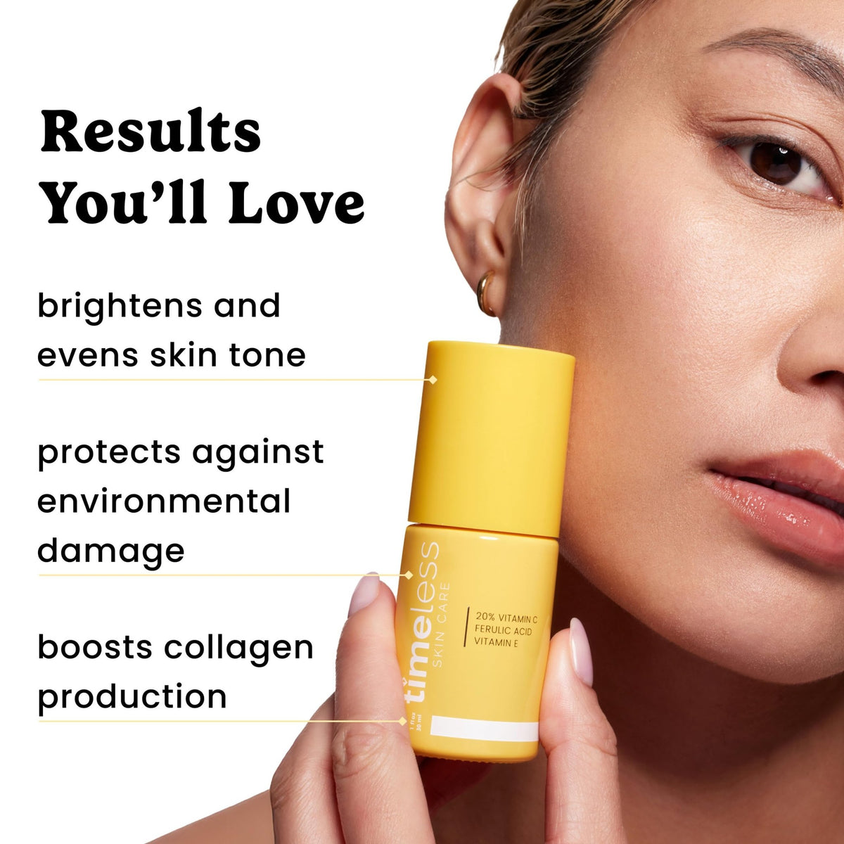 Timeless Skin Care Vitamin C Serum with Vitamin E & Ferulic Acid - Brightening Serum - for Oily & Dry Skin - Fragrance-Free - 1 oz - FENGGESTORE20