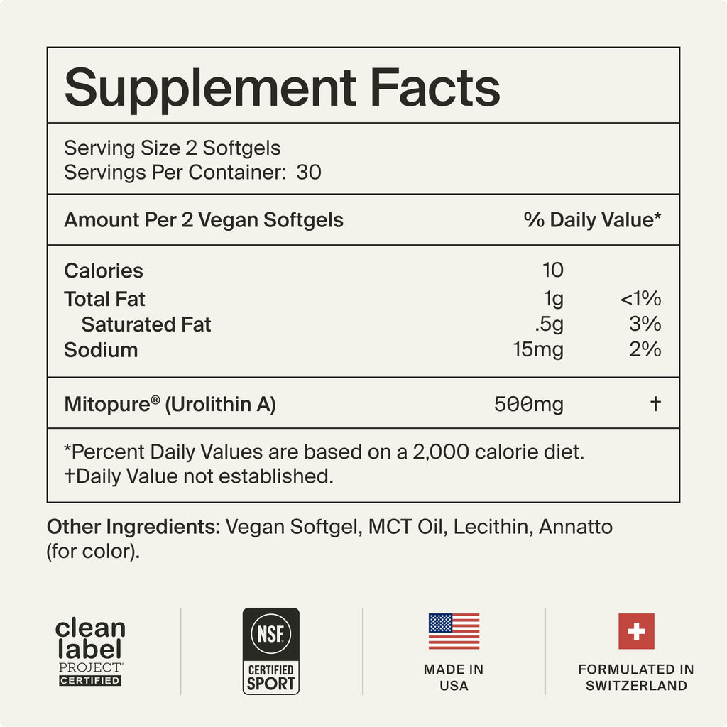 Timeline Mitopure Urolithin A Supplement Softgels - Clinically Proven Support for Healthy Aging and Cellular Renewal - FENGGESTORE20