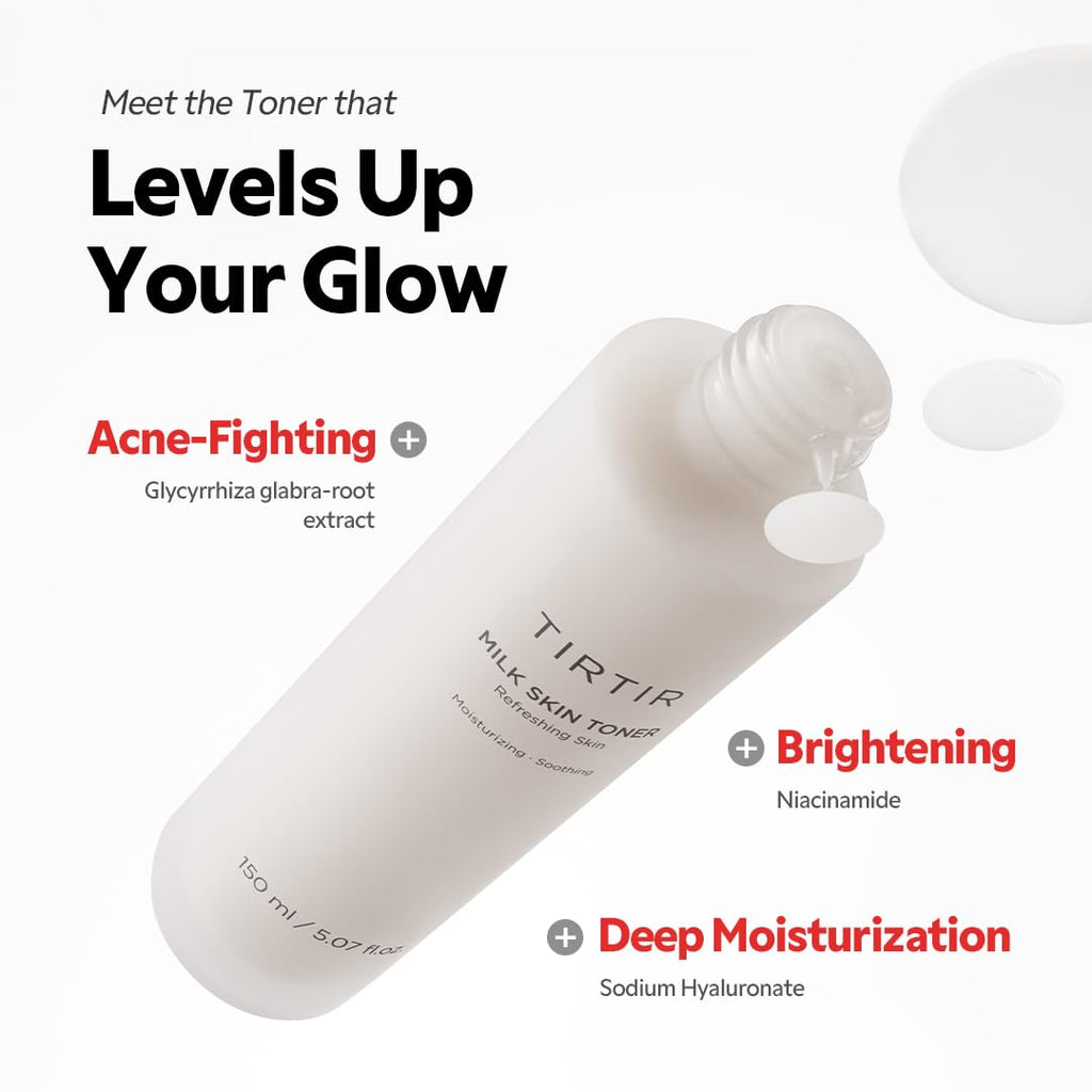 TIRTIR Milk Skin Rice Toner - Deep Moisturizing, Hydrating and Refreshing for face, Niacinamide, Ceramide, Rice Bran Extract, Nature-Oriented Ingredients, Korean Skin Care, Vegan, 150ml / 5.07 fl.oz. - FENGGESTORE20