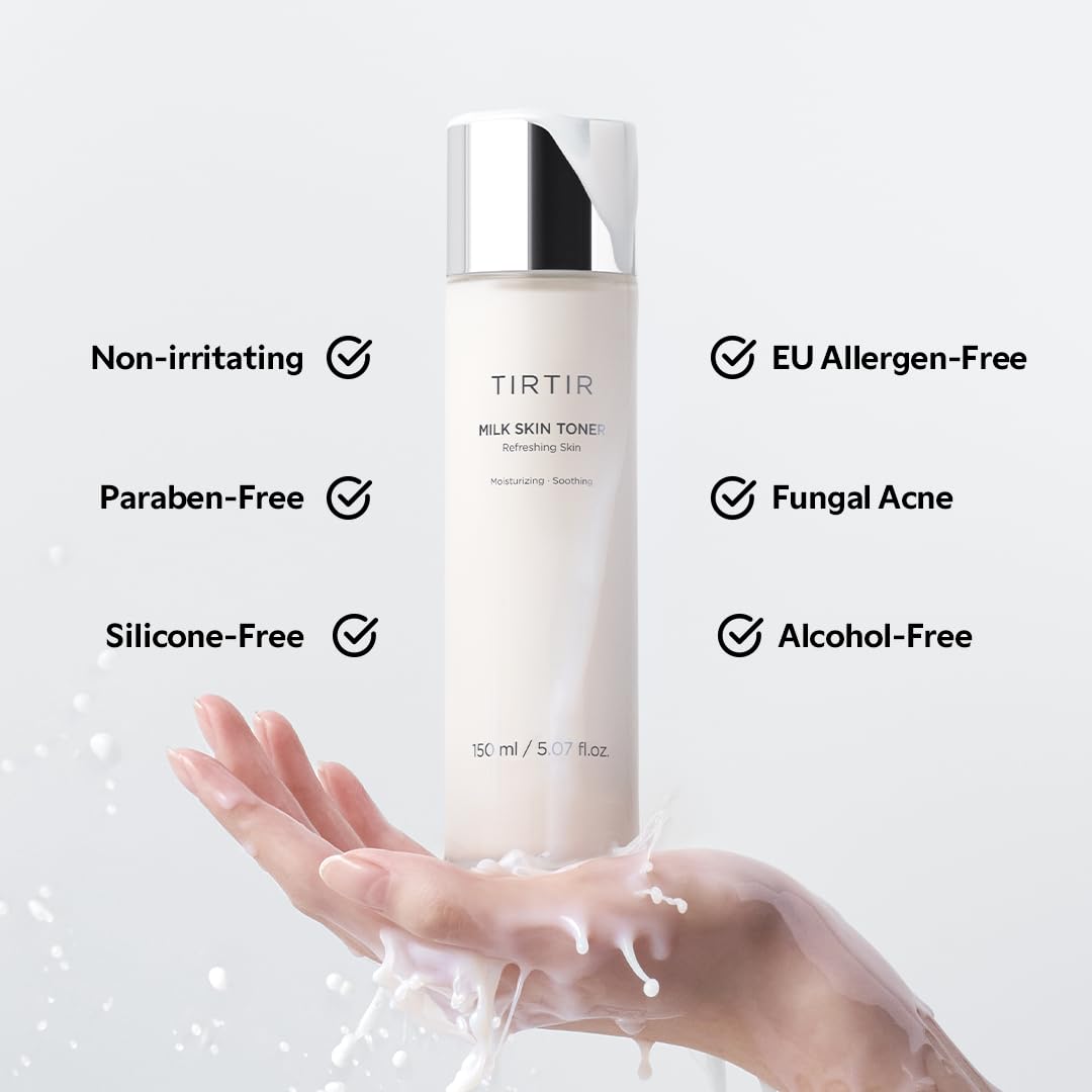 TIRTIR Milk Skin Rice Toner - Deep Moisturizing, Hydrating and Refreshing for face, Niacinamide, Ceramide, Rice Bran Extract, Nature-Oriented Ingredients, Korean Skin Care, Vegan, 150ml / 5.07 fl.oz. - FENGGESTORE20