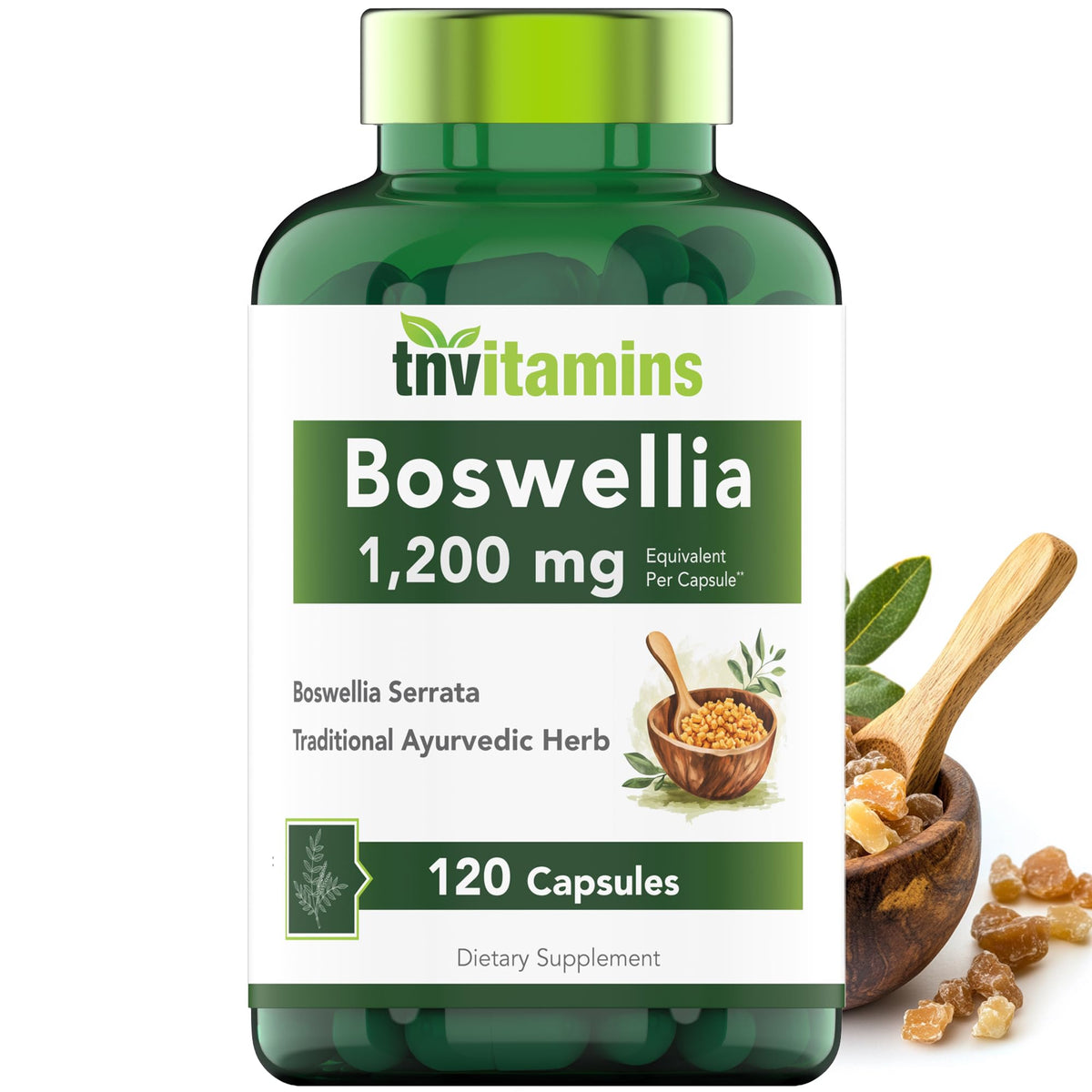 tnvitamins Boswellia Extract Capsules, 120 Count | 1,200 mg Per Capsule | 65% Boswellic Acids + 10:1 Concentrated Extract | Boswellia Serrata - FENGGESTORE20