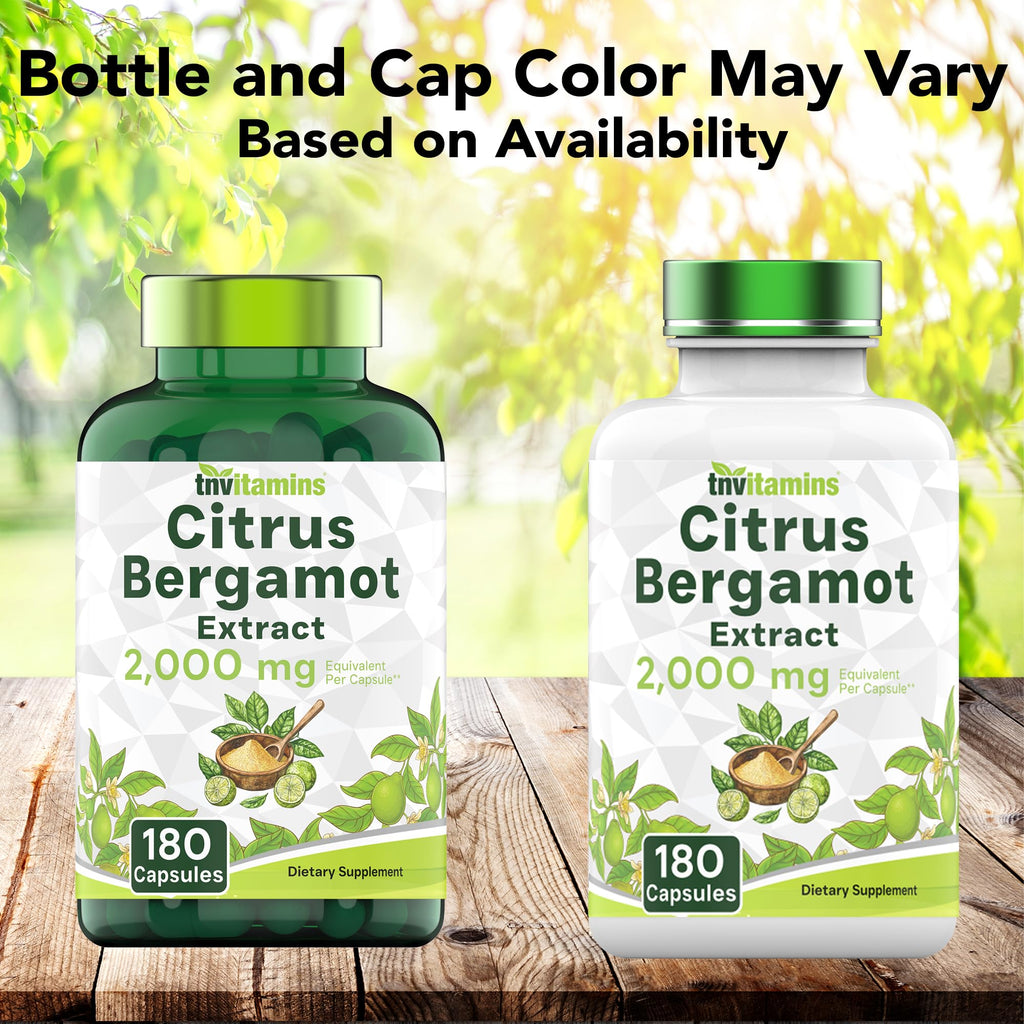 tnvitamins Citrus Bergamot 2000mg - 180 Capsules | Ultra Potent Citrus Bergamot Supplement 2000 mg Per 1 Capsule Serving - FENGGESTORE20