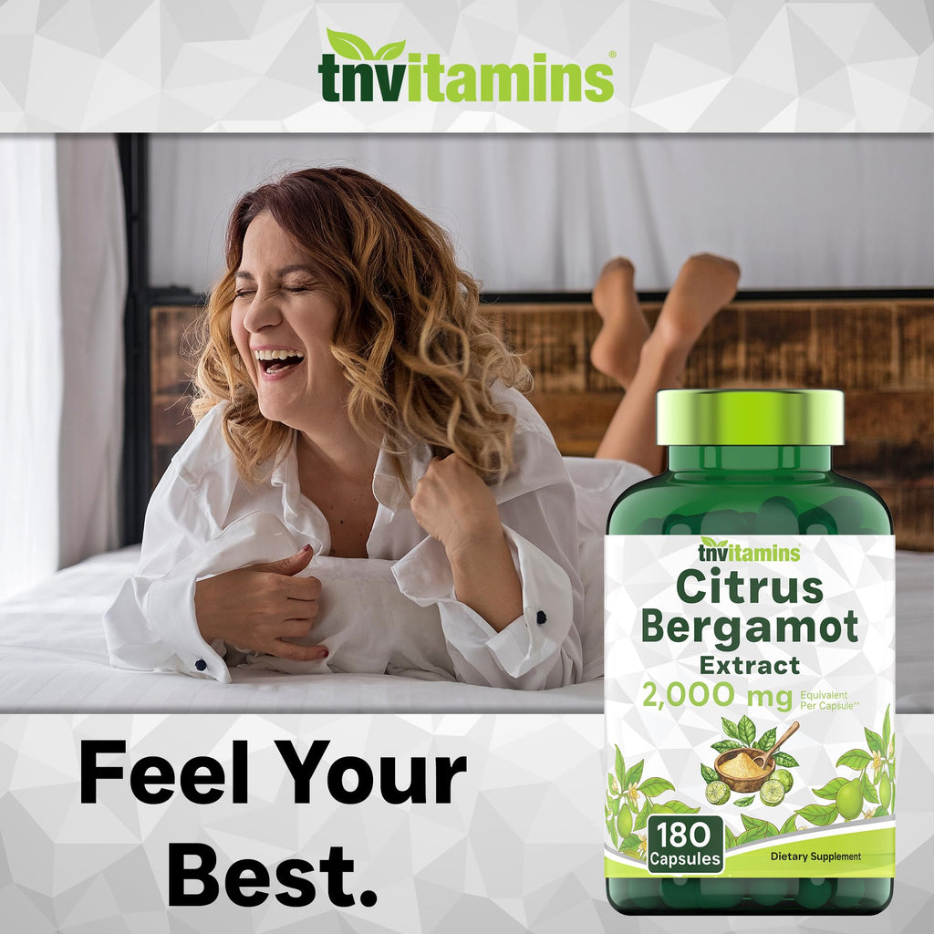 tnvitamins Citrus Bergamot 2000mg - 180 Capsules | Ultra Potent Citrus Bergamot Supplement 2000 mg Per 1 Capsule Serving - FENGGESTORE20