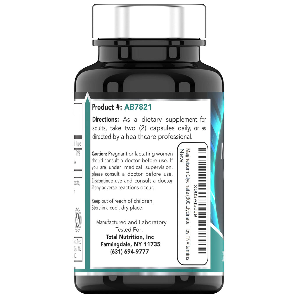 tnvitamins Magnesium Glycinate 300mg, 90 Capsules | High Absorption Chelated Magnesium for Sleep, Calm & Muscle Support* | Non-GMO, Gentle, Non-Laxative | TNVitamins - FENGGESTORE20
