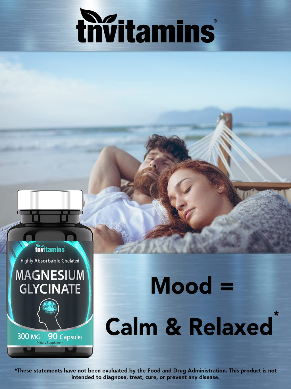 tnvitamins Magnesium Glycinate 300mg, 90 Capsules | High Absorption Chelated Magnesium for Sleep, Calm & Muscle Support* | Non-GMO, Gentle, Non-Laxative | TNVitamins - FENGGESTORE20