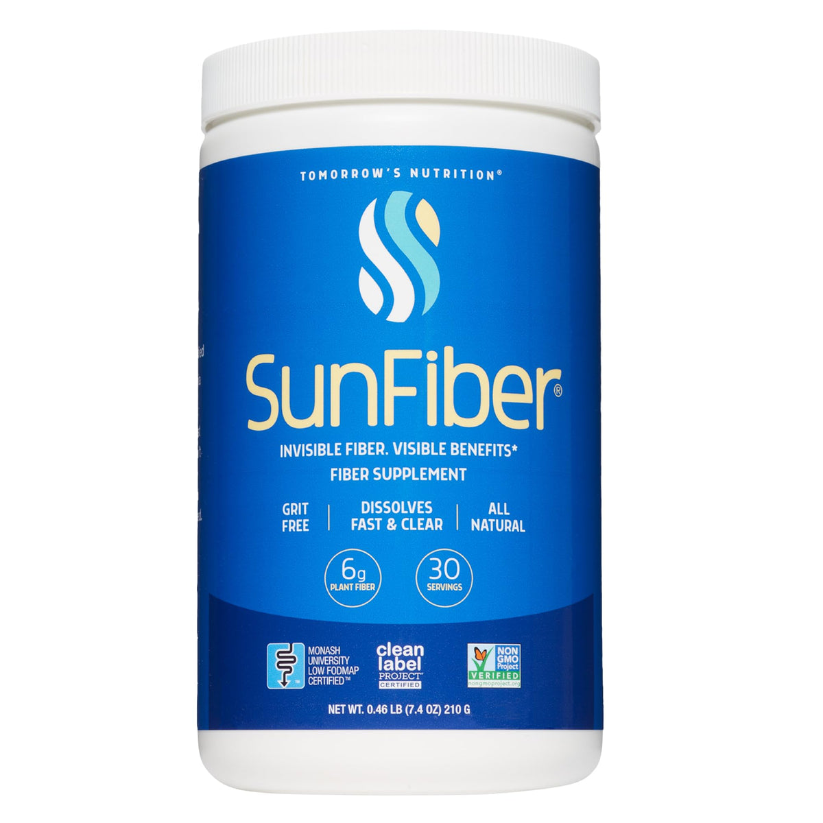 Tomorrow's Nutrition, Sunfiber, Prebiotic Fiber Supplement for Digestive Health, Low FODMAP, Gluten-Free, Unflavored, 30 Servings - FENGGESTORE20