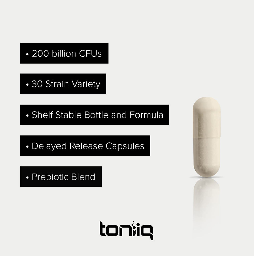 Toniiq 200 Billion CFU Probiotic Supplement 30 Verified Third-Party Tested Strains - Fully Shelf-Stable Probiotics Formula - FENGGESTORE20