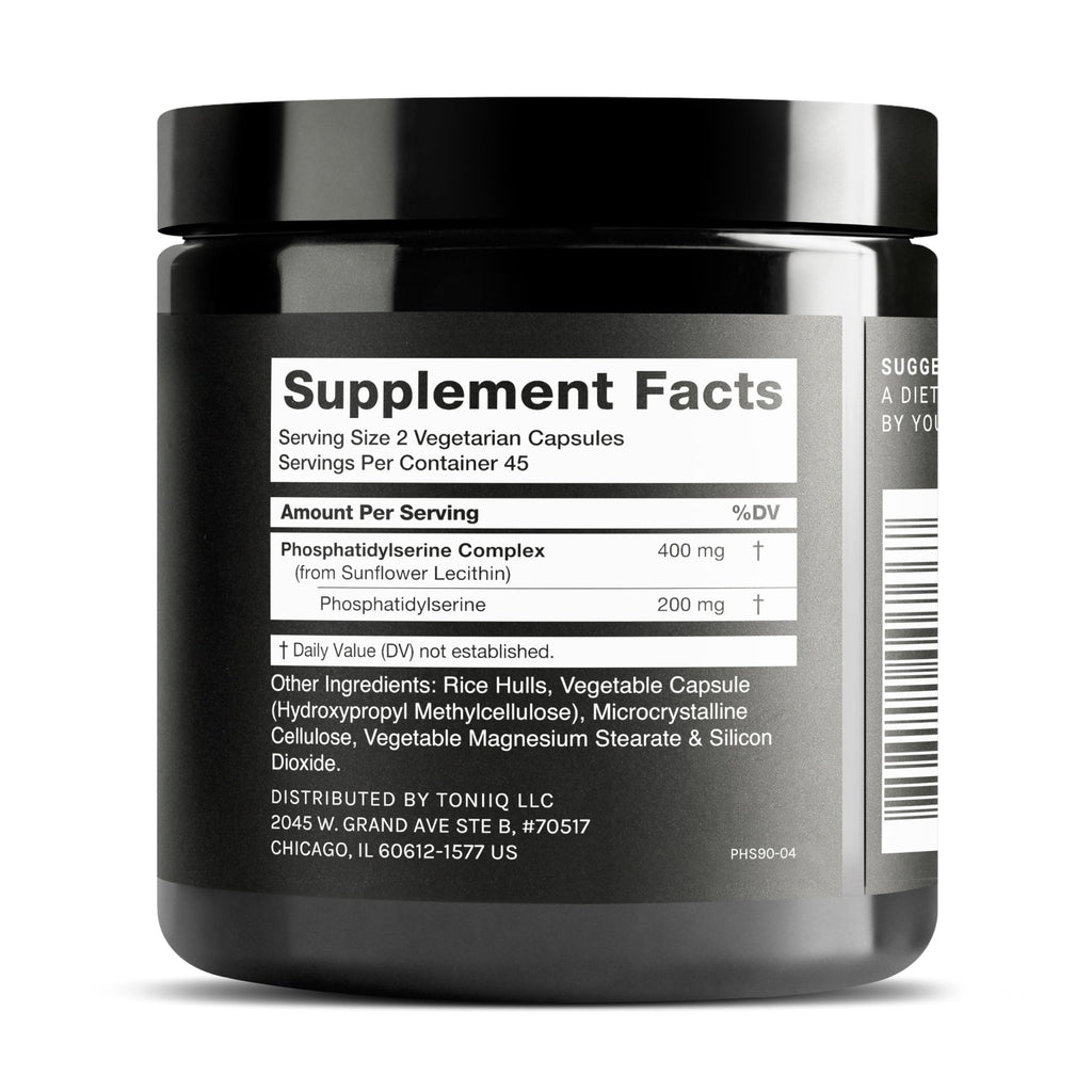 Toniiq Phosphatidylserine - 400mg Formula - World’s First 50% Purity - Highest Purity in the US - Soy Free Phosphatidylserine Supplement - FENGGESTORE20