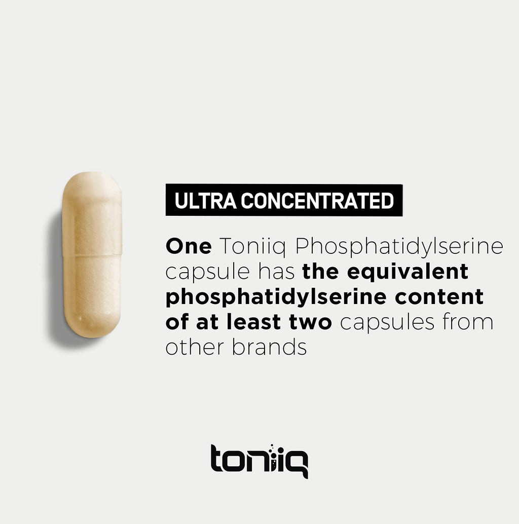 Toniiq Phosphatidylserine - 400mg Formula - World’s First 50% Purity - Highest Purity in the US - Soy Free Phosphatidylserine Supplement - FENGGESTORE20