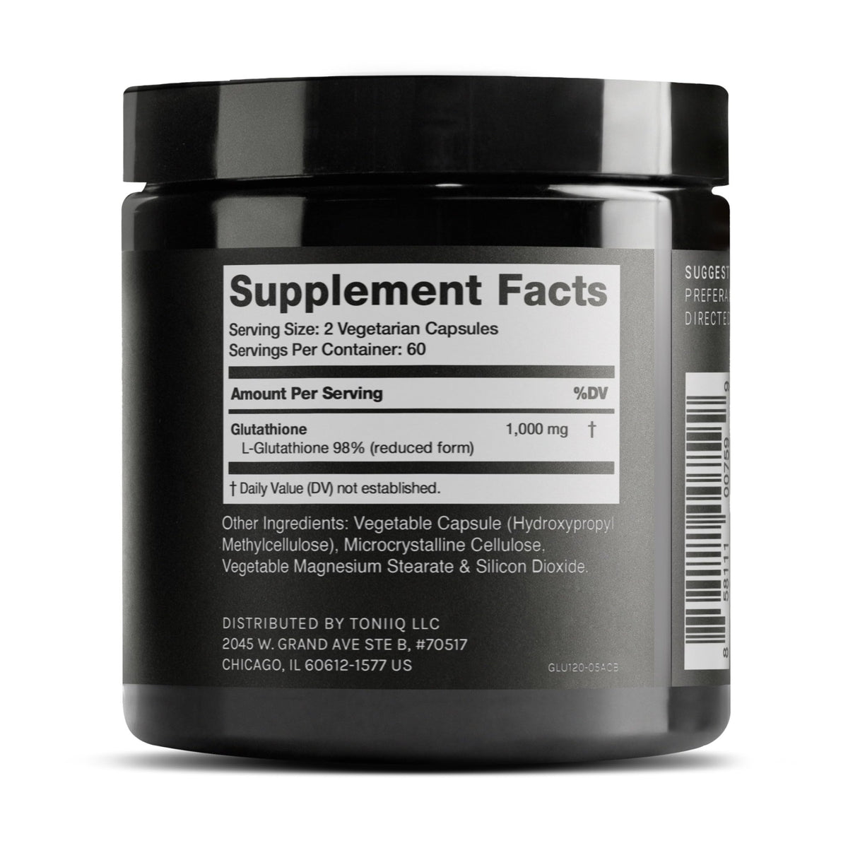 Toniiq Ultra High Strength Glutathione Capsules - 1000mg Concentrated Formula - 98%+ Highly Purified and Bioavailable - Non-GMO Fermentation - FENGGESTORE20