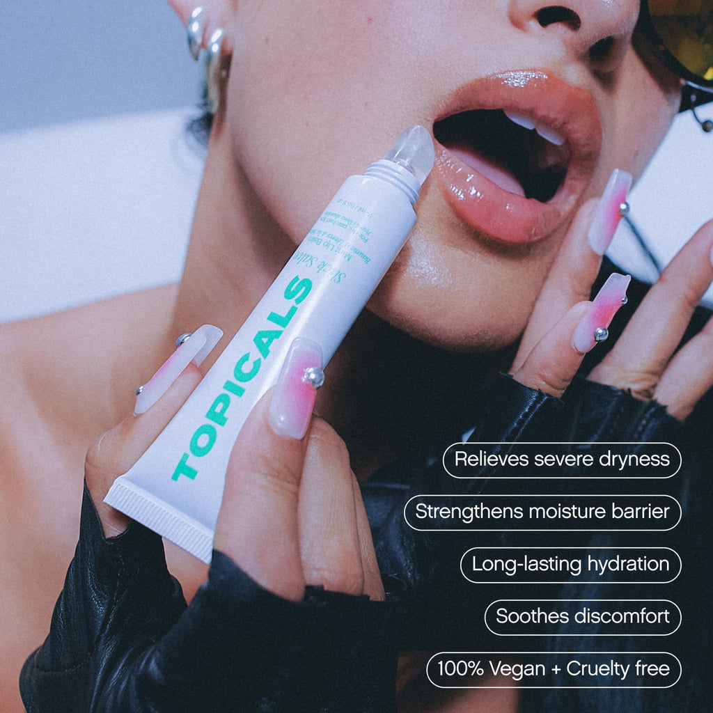 Topicals Slick Salve Mint Glossy Lip Balm | Soothes Discomfort, Strengthens Barrier and Provides Lasting Hydration & Relief | Vegan, Paraben-Free Formula with Hyaluronic Acid and Ceramides (0.5 Fl Oz) - FENGGESTORE20