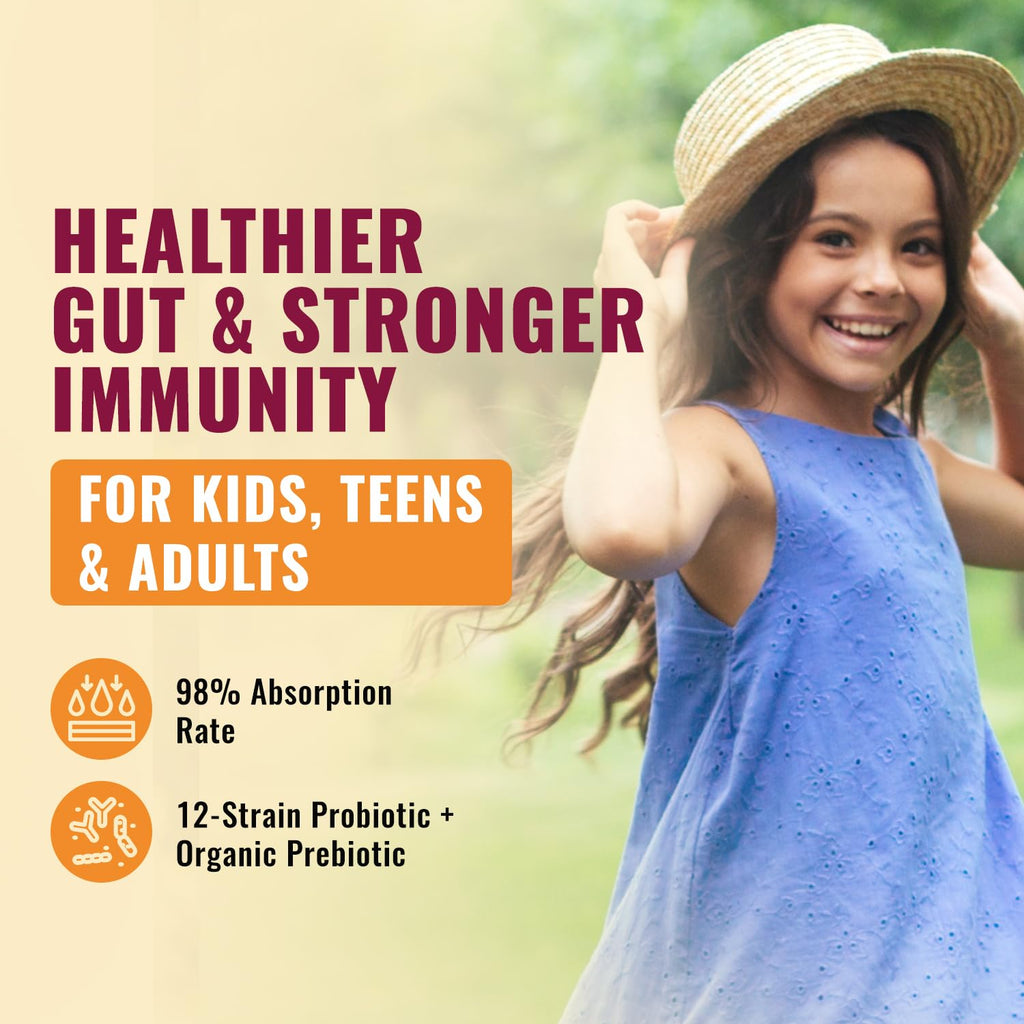 Total Nutra USDA Organic Liquid Probiotic for Kids, Women & Men, Toddler Probiotic Drops with Alfalfa Prebiotic Blend + Acidophilus for Gut Health, Vegan - FENGGESTORE20