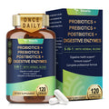 Totaria 5-in-1 60 Billion CFU Probiotic Prebiotic & Postbiotic for Women & Men, w/Digestive Enzymes, Slippery Elm, Daily Complete Gut Health, - FENGGESTORE20