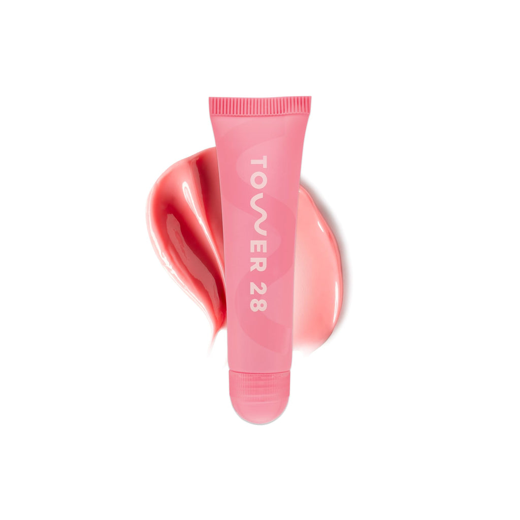 Tower 28 LipSoftie Tinted Lip Balm Treatment - Hydrating Glossy Balm + Overnight Lip Mask with Jojoba Oil + Shea Butter - Sweet, Cushiony Formula for Smooth, Soft Lips - Watermelon Kiwi (0.38 oz) - FENGGESTORE20