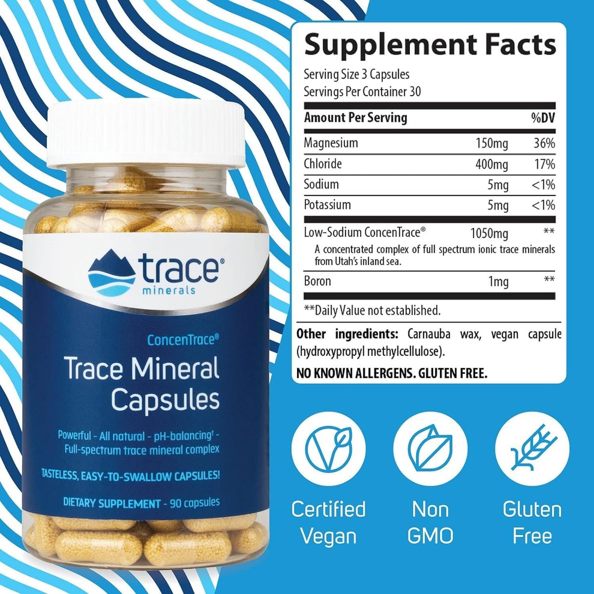 Trace Minerals ConcenTrace Trace Mineral Capsules - ConcenTrace Capsules for Overall Health - Bone Strength, Muscle Recovery & Energy Support - FENGGESTORE20