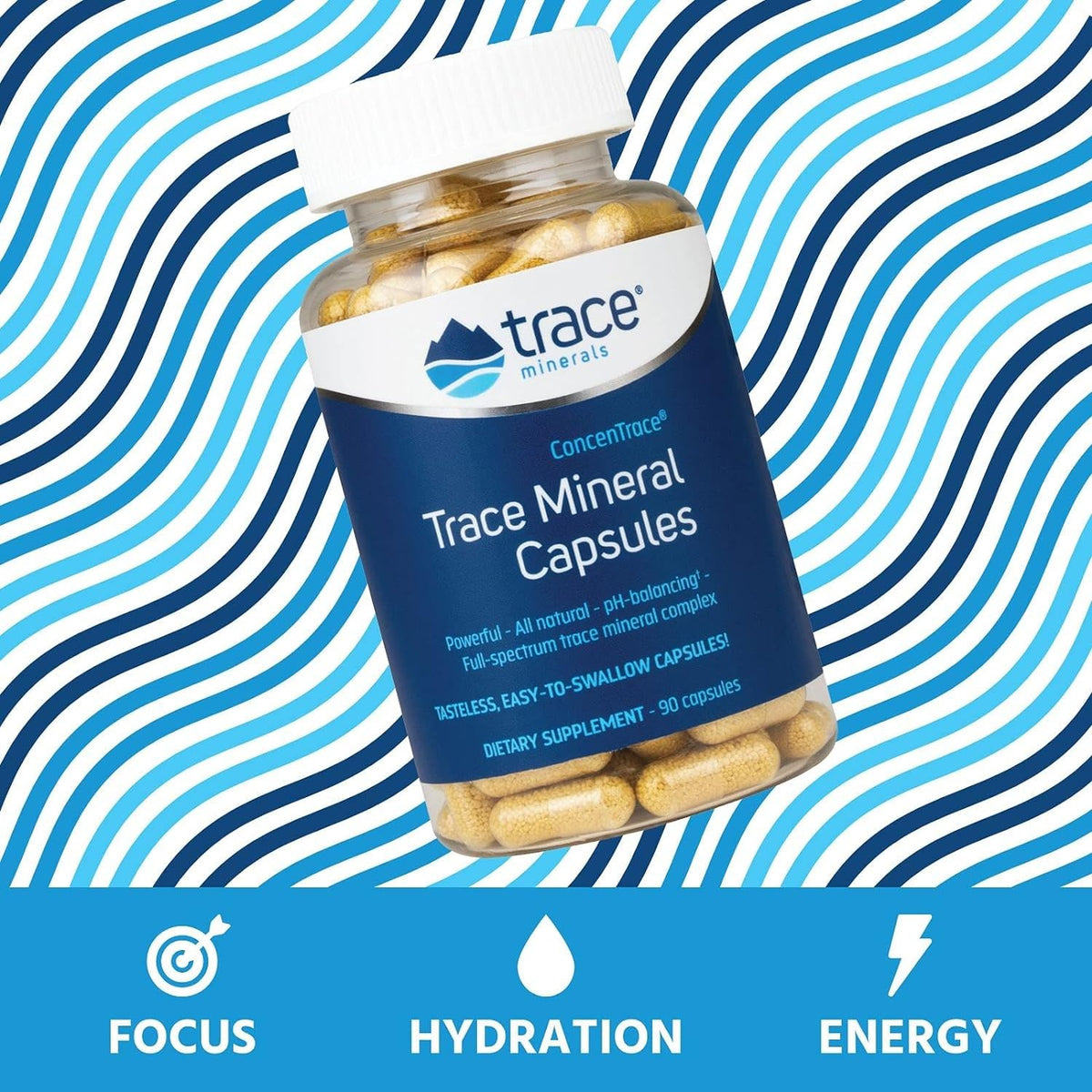 Trace Minerals ConcenTrace Trace Mineral Capsules - ConcenTrace Capsules for Overall Health - Bone Strength, Muscle Recovery & Energy Support - FENGGESTORE20