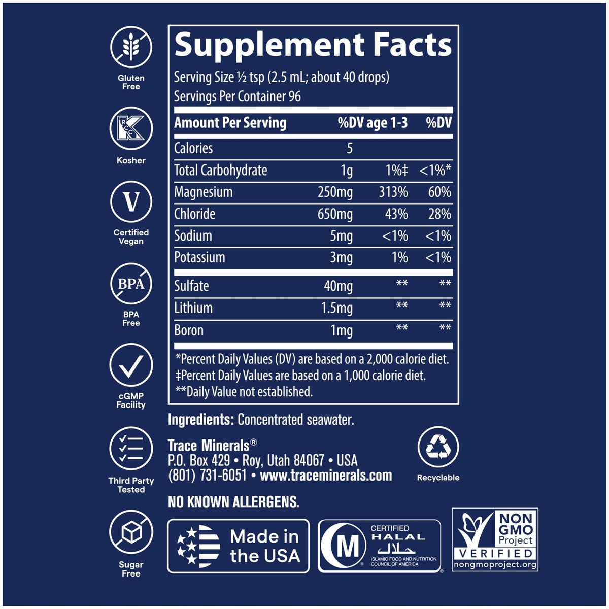 Trace Minerals ConcenTrace Trace Mineral Drops | Supports Energy, Digestion, Bone Health & Hydration, 70+ Ionic Trace Minerals w/Magnesium - FENGGESTORE20