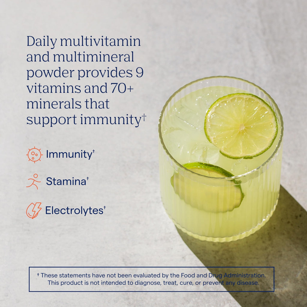Trace Minerals Power Pak Multivitamin and Multimineral Packets - Electrolyte Support - 1200 mg Vitamin C plus 70+ Trace Minerals - Lemon Lime Flavor - 30 Packets - FENGGESTORE20