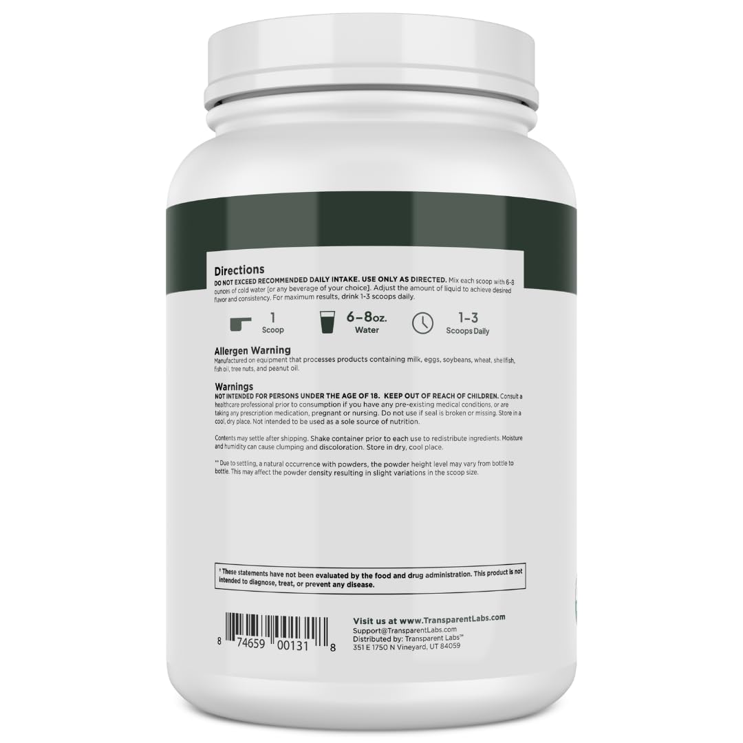 Transparent Labs 100% Pea Protein Powder - 28g Organic Plant Protein per Serving, Clean Pea Isolate Powder, USDA Organic, Vegan, Gluten-Free, Sugar-Free, Non-GMO - 30 Servings, Chocolate - FENGGESTORE20
