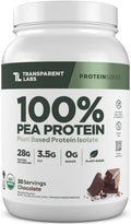 Transparent Labs 100% Pea Protein Powder - 28g Organic Plant Protein per Serving, Clean Pea Isolate Powder, USDA Organic, Vegan, Gluten-Free, Sugar-Free, Non-GMO - 30 Servings, Chocolate - FENGGESTORE20