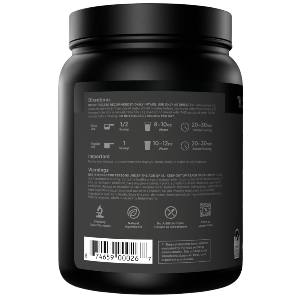 Transparent Labs Bulk Black Pre Workout - Clinically Dosed, Sugar Free Preworkout for Men and Women with Beta Alanine Powder, Citrulline Malate - FENGGESTORE20