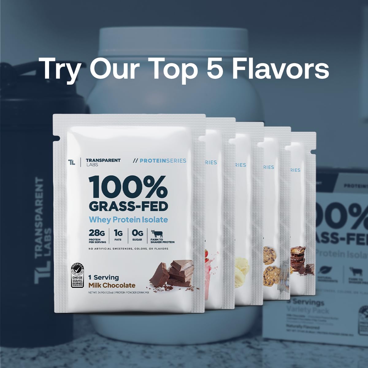 Transparent Labs Grass-Fed Whey Protein Isolate - Natural Flavor, Gluten Free Whey Protein Powder w/ 28g of Protein per Serving - FENGGESTORE20